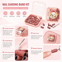 Yaqin OEM ODM Bandes de ponçage miniatures roses améliorées, grains 100/150/180/240, pour le retrait de vernis gel, manucure et pédicure, avec logo personnalisé