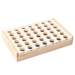 Großhandel Connect Four Wood Game Line-up 4 Bingo-Spiel Connect Schachspiel für Kinder