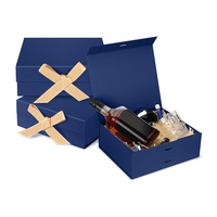 Grandes boîtes cadeaux en carton bleues avec fermeture magnétique et ruban pour demande en mariage, mariage ou Noël