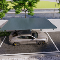 Abri de voiture en aluminium à faible entretien, toit en polycarbonate léger, structure en aluminium, abri pour 3 voitures, stationnement extérieur