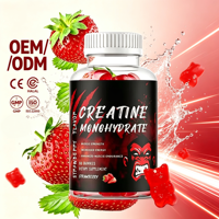 Gomitas de Creatina Monohidrato 5000mg, 120 Unidades, Veganas, Sabor a Arándano, Forma Cuadrada, Crecimiento Muscular para Adultos, OEM, ODM, HALAL