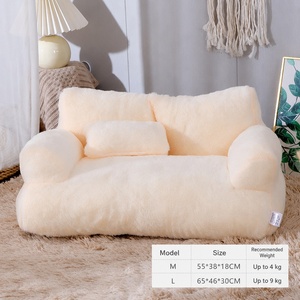 Canapé-lit en <span class=keywords><strong>peluche</strong></span> pour animaux de compagnie, lavable, pour chat et chien, chaud et respirant pour l'hiver, coussin antidérapant pour animaux avec housse amovible - Product Image 2