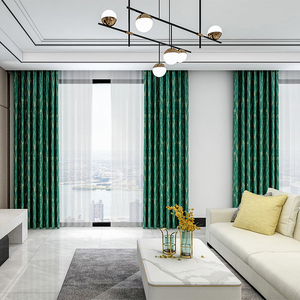 Phong Cách Mỹ Sang Trọng Độ Chính Xác Cao Jacquard Màn Rèm Vải Cho Phòng Khách Dệt May Rèm Moto Hệ Thống - Product Image 1