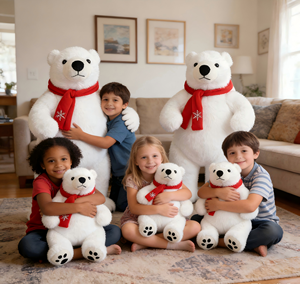 Muñeco de Peluche de Oso Polar para Niños al por Mayor, Hecho de Poliéster y Algodón, Ideal para Souvenirs de Zoológicos Transfronterizos, ODM Disponible - Product Image 3