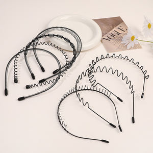 Diademas Deportivas Elásticas Simples de Metal Negro Jynbows al por Mayor, Decoración Ondulada de Moda Unisex para Hombres y Mujeres - Product Image 1