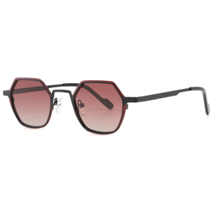 Lunettes de soleil géométriques unisexes, monture noire pleine, protection UV400, style tendance, protection solaire pour adultes - Product Image 4