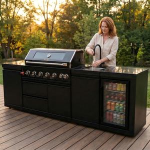 Livraison rapide en 7 jours, vente flash Youya, <span class=keywords><strong>barbecue</strong></span> au propane/<span class=keywords><strong>gaz</strong></span> naturel noir 85000 BTU, ensemble de cuisine extérieure modulaire pour <span class=keywords><strong>balcon</strong></span> - Product Image 5