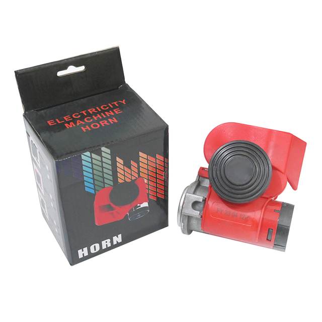 Snail air Pump Horn 12/24V air Horn Red Bevel Motorcycle Truck Modified Car Electric Whistle