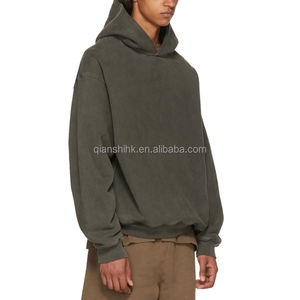 Baggy recadrée hommes sweats à capuche unisexe Streetwear blanc personnalisé bouffant sweat à capuche imprimé haute qualité français éponge lourd à capuche - Product Image 2