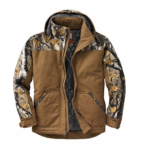 OEM Custom Zip up <b>Jacket</b> <b>Men</b> Heavyweight Cotton <b>Canvas</b> Work <b>Jacket</b> with Zip Chest Pockets for <b>Men</b> - Product Image 1