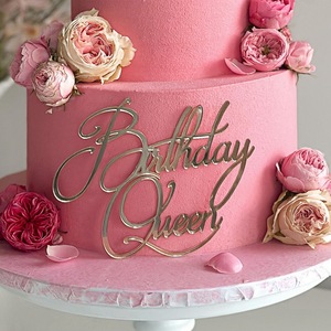 Décoration de gâteau en acrylique « Miel et Douceur » Joyeux Anniversaire Princesse, épaisseur 1,3 mm, largeur 9 cm, accessoire pour gâteau d'anniversaire - Product Image 2