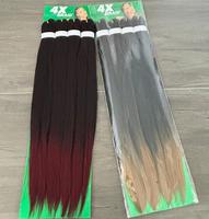 Vente en gros usine 4x 60 pouces 300g Cheveux à tresser pré-étirés Extensions de cheveux synthétiques pour tresses africaines