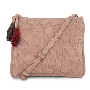 Sac bandoulière Gravs en cuir suédé de qualité supérieure pour femme, style vintage, mode estivale, avec pompon, motif géométrique, sac messager de créateur, réglable - Product Image 1