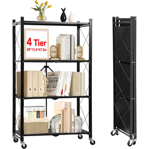 Étagères de cuisine pliantes portables en métal multicouche, présentoir pliable sur pied, 5 niveaux, écologique et moderne - Product Image 1