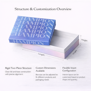 Custom Rigid Two-Piece Gift Box for Brand Collaboration, Premium Lid &amp; Base Packaging with Printed <strong>Artwork</strong> and Insert Options - Product Image 3