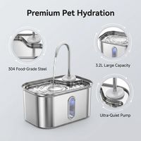 Fontaine à eau rectangulaire en acier inoxydable pour animaux de compagnie, écologique, grande capacité, purificateur d'eau automatique à charge intelligente pour chats et chiens