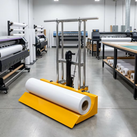Manutention de rouleaux de matériaux lourds dans les ateliers d'impression grand format