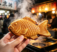 Machine à Taiyaki Électrique Professionnelle 3 Poissons Non-stick  Machine à gaufres Taiyaki en forme de poisson pour les snack-bars