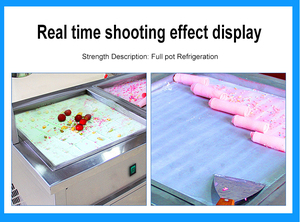 เครื่องทำไอศกรีมเชิงพาณิชย์แบบตั้งพื้น ผลิตภาพผลสูง สำหรับใช้ในธุรกิจในประเทศไทย เครื่องทำไอศกรีมม้วนแบบทอดสองถาด - Product Image 4