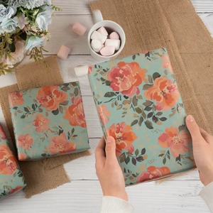 Custom Eco-Friendly Recyclable Floral Pattern Gift <b>Wrap</b> <b>Paper</b> <b>Roll</b> 100GSM Double-Sided PE Art <b>Paper</b> Waterproof Packaging Digital - Product Image 5