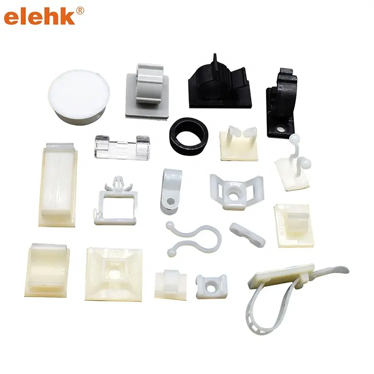 Elehk 6mm 플라스틱 케이블 클립 자체 접착식 소형 플라스틱 케이블 클립 플라스틱 케이블 클램프