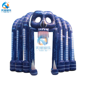 Lengkungan kerangka menakutkan raksasa tiup untuk Halloween pintu masuk dekoratif luar ruangan menampilkan lengkungan iblis untuk dekorasi halaman - Product Image 2