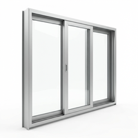 Dreispuriges Aluminium-Schiebefenster Präzisions-Kugellagerrollen Nahtloses Großformat Gehärtetes Glas Eloxierter Rahmen