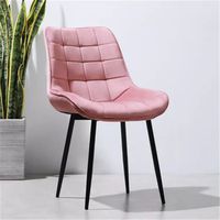 Vente en gros de tissu de haute qualité, chaise de salle à manger moderne en velours coloré avec pieds en métal à dossier haut
