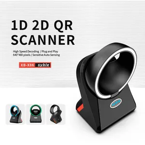 Scanner de códigos de barras omnidirecional, nova lançamento syble XB-X86 1d 2d, plataforma com fio usb, códigos qr, scanner de superfício