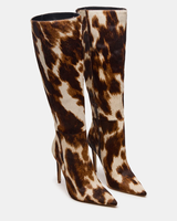 Bottes longues au genou pour femmes en vente en gros Chaussures à talons aiguilles et bout pointu en cuir d'hiver à la mode