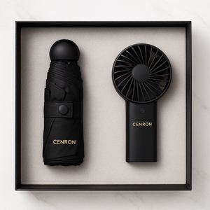 Set de Regalo Corporativo con Logotipo Personalizado, Abanico de Mano con Paraguas, para Cumpleaños, Navidad, Promociones, Caja de Lujo Incluida - Product Image 3