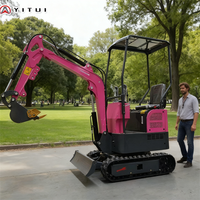 Mini-excavatrice SDYT à moteur EPA durable, livraison gratuite, utilisation agricole, micro-excavatrice sur chenilles Kubota 1,2 tonne, vente directe d'usine