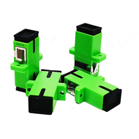CaiLi 100 Buah Adaptor Konektor Serat Optik SC APC/UPC Flange Singlemode Simplex Coupler FTTH FTTB FTTX Hijau/Biru CE/FCC RoHS