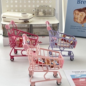 Mini carrito de compras de metal, color rosa, morado, azul, blanco, de hierro forjado, accesorio para fotos de muñecas y decoración, de 8 a 13 años - Product Image 4