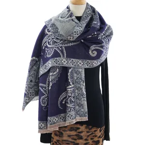 GEERDENG Winter Bestseller Fashion Double-sided Jacquard Kashmir Pashmina Stole Designer Paisley Cashmere Scarves & Shawls