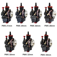 MAIKUNI Carburateur en fer pour motos tout-terrain/scooters 21/24/26/28/30/32/34mm Finition peinture noire et rouge