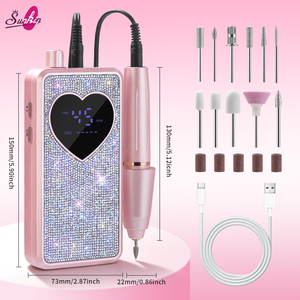 Máquina Profesional Inalámbrica <span class=keywords><strong>para</strong></span> <span class=keywords><strong>Uñas</strong></span> de 45000 RPM, Recargable, Portátil, con Pantalla de Diamante, Pulidora Eléctrica <span class=keywords><strong>para</strong></span> <span class=keywords><strong>Uñas</strong></span> - Product Image 6