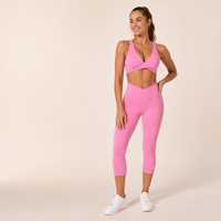Ensemble de sport 2 pièces pour femme : Legging mi-mollet et brassière de sport, séchage rapide, respirant, pour la gym