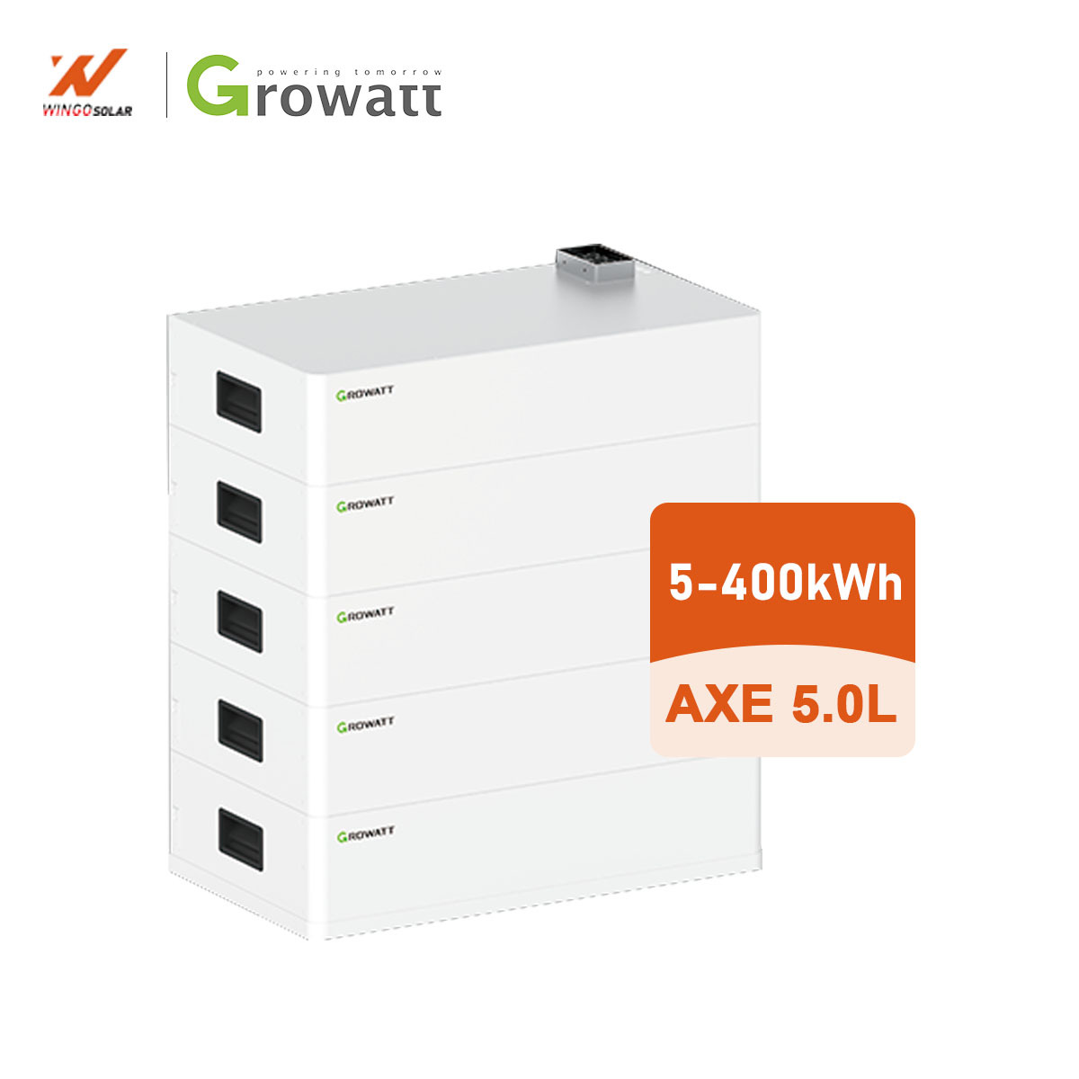 Growatt AXE 51.2V 5-50kWh Stackable Hybrid Grid LiFePO4 Lithium Battery with 10-Year Warranty and All-In-One System