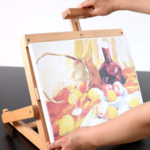 Foska Fournisseurs de fournitures de bureau Hêtre de haute qualité en <span class=keywords><strong>bois</strong></span> Portable toile support bureau <span class=keywords><strong>peintre</strong></span> H-Frame <span class=keywords><strong>chevalet</strong></span> avec hauteur réglable - Product Image 5