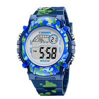 7059 Jam Tangan Digital LED Kreatif untuk Anak Laki-laki dan Perempuan, Multifungsi, Tahan Air, Warna Biru Dongker Motif Kamuflase, Cocok untuk Aktivitas Mingguan