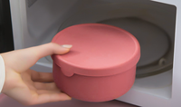 Boîte à lunch portable en silicone rose de qualité alimentaire pour enfants, réutilisable, anti-fuite, écologique, compatible micro-ondes, prix usine