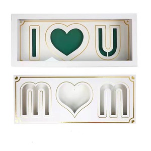 Flower Box I Love You Mom Rectangular Gift Box Cardboard Mother's Day Flower Box can be customized according to needs - Product Image 1