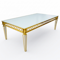 Mesa de Comedor Rectangular Moderna de Acero Inoxidable al por Mayor para Bodas y Eventos de Restaurantes