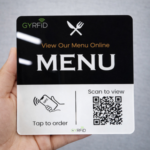 แผ่นอะคริลิคพิมพ์ลาย <span class=keywords><strong>QR</strong></span> <span class=keywords><strong>Code</strong></span> NFC แบบกำหนดเอง สำหรับ Google/Menu/Ins/<span class=keywords><strong>Facebook</strong></span>  แผ่นอะคริลิคแบบตั้งโปรแกรมได้ สติ๊กเกอร์ติดโต๊ะอะคริลิค - Product Image 1