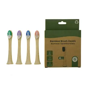 Бамбуковые головки для электрической зубной щетки с бамбуковой зубной щеткой, сменные головки для электрической зубной щетки