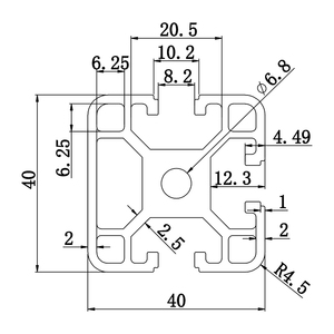 Profilo in Alluminio Industriale Personalizzato 4040 con Scanalatura a <span class=keywords><strong>T</strong></span> 8-4040N1 - Product Image 3