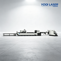 Machine de découpe laser à fibre G7 à alimentation par bobine 1,5KW-6KW, découpeuse laser CNC pour tôles métalliques avec système de déroulage et de nivellement