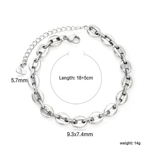 Pulsera de Acero Inoxidable con Diseño de Nariz de Cerdo, Unisex, Cadena Geométrica, Joyería de Moda, Estilo Hip Hop, para Hombres y Mujeres - Product Image 3