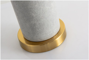 Moderne nordique en métal doré gris corps en marbre bureau <span class=keywords><strong>beige</strong></span> clair housse en tissu salon chambre étude lampe de table - Product Image 4